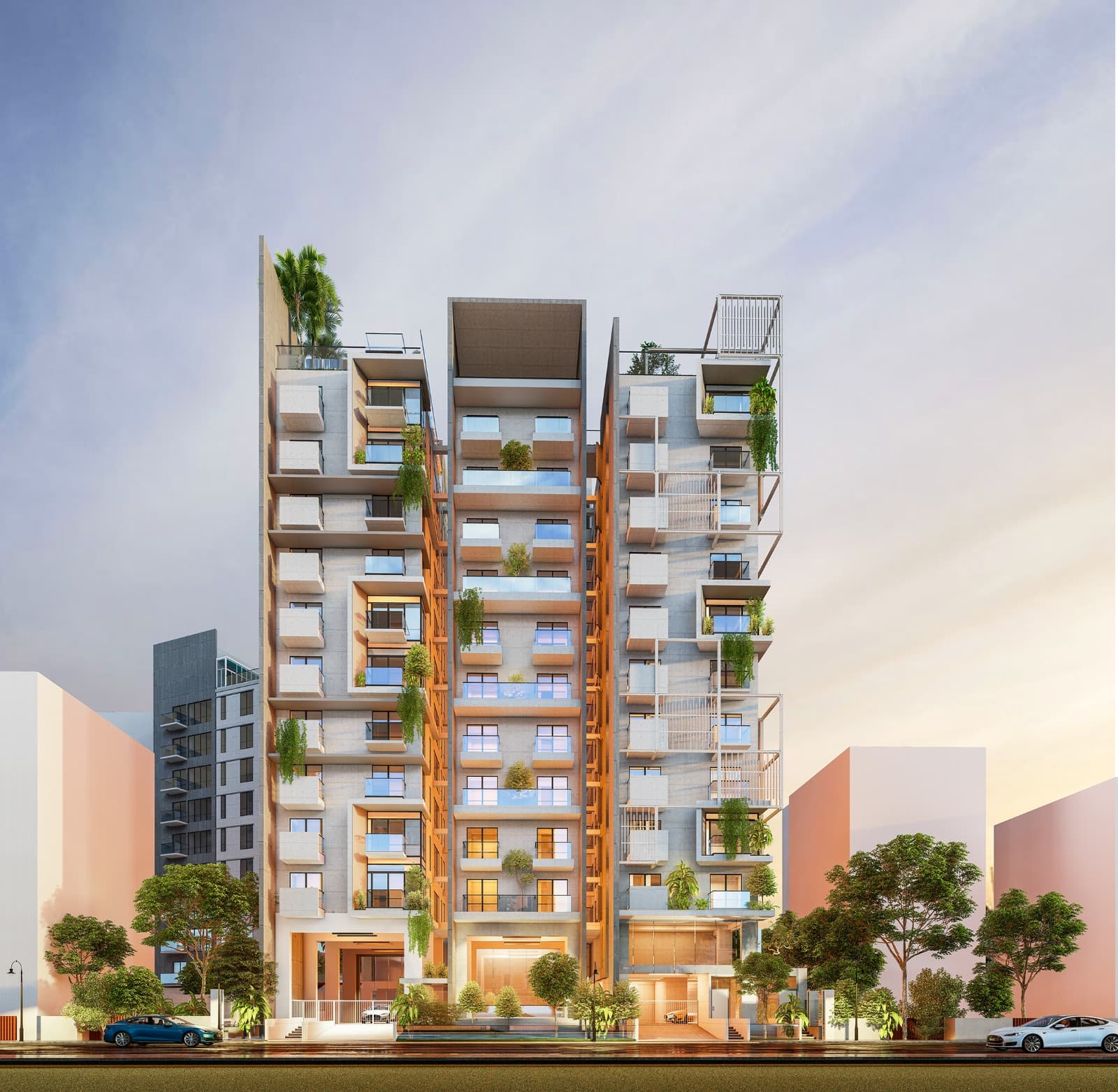 Contemporary high-rise residential towers